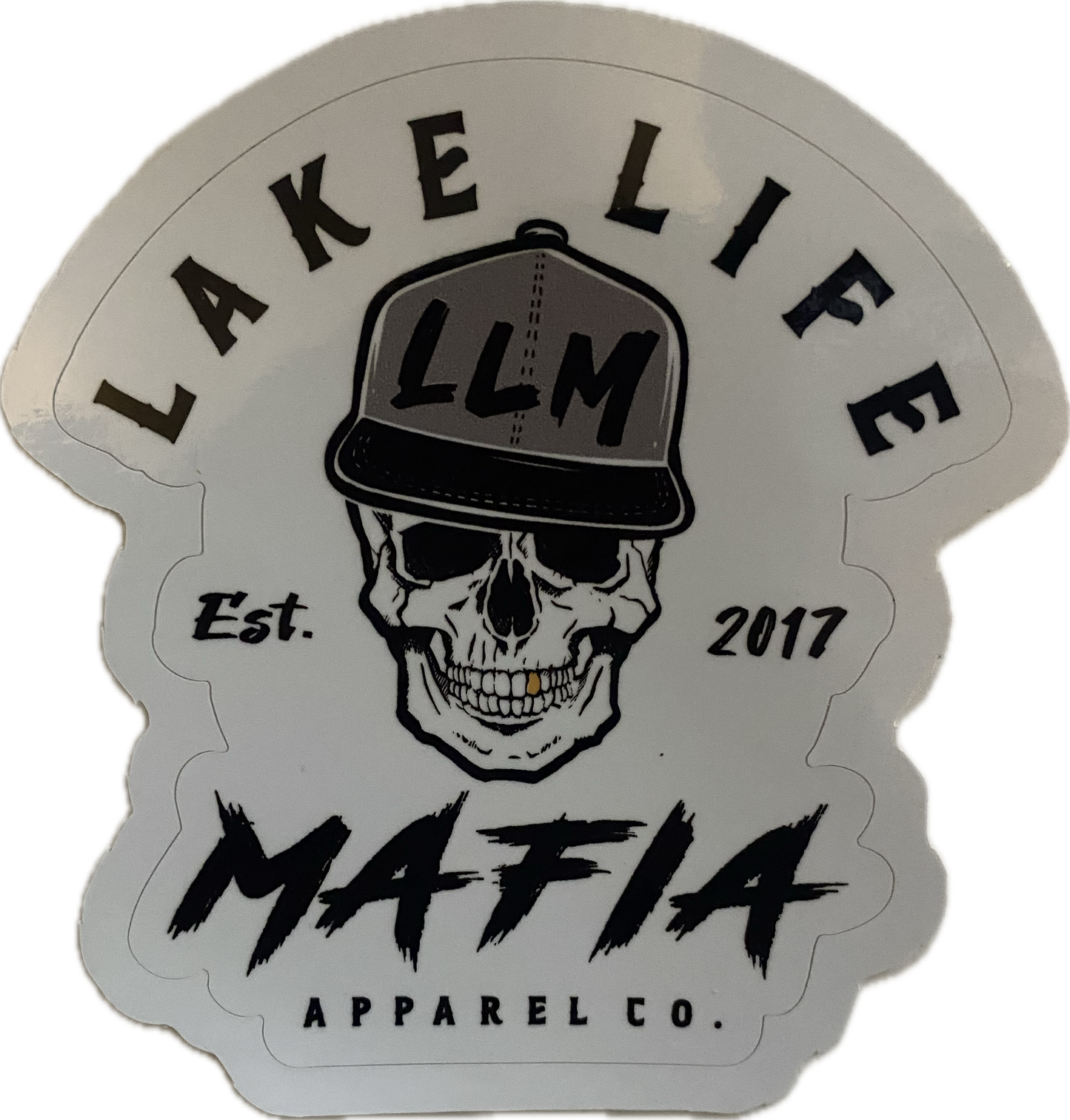 Lake Life Mafia Apparel Co. White Decal