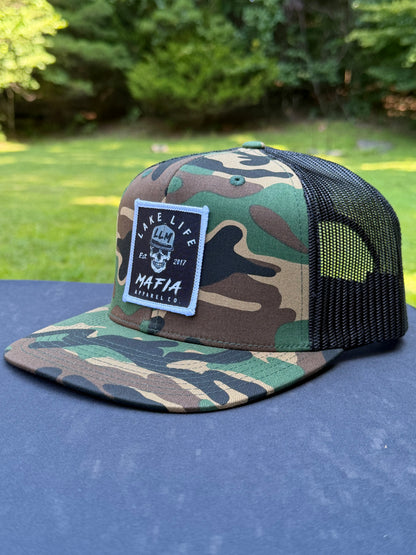 LLM Flat Bill Hat - Camo/Black