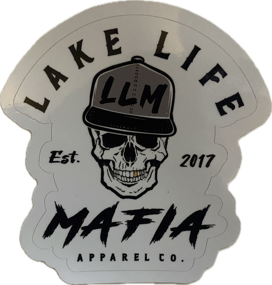 Lake Life Mafia Apparel Co. White Decal